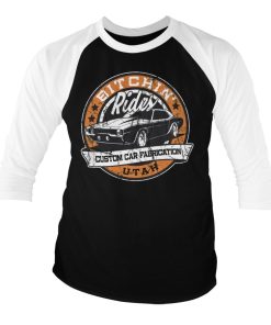 Mann Shirtstore | Bitchin' Rides - Utah Baseball 3/4 Sleeve Tee White-Black
