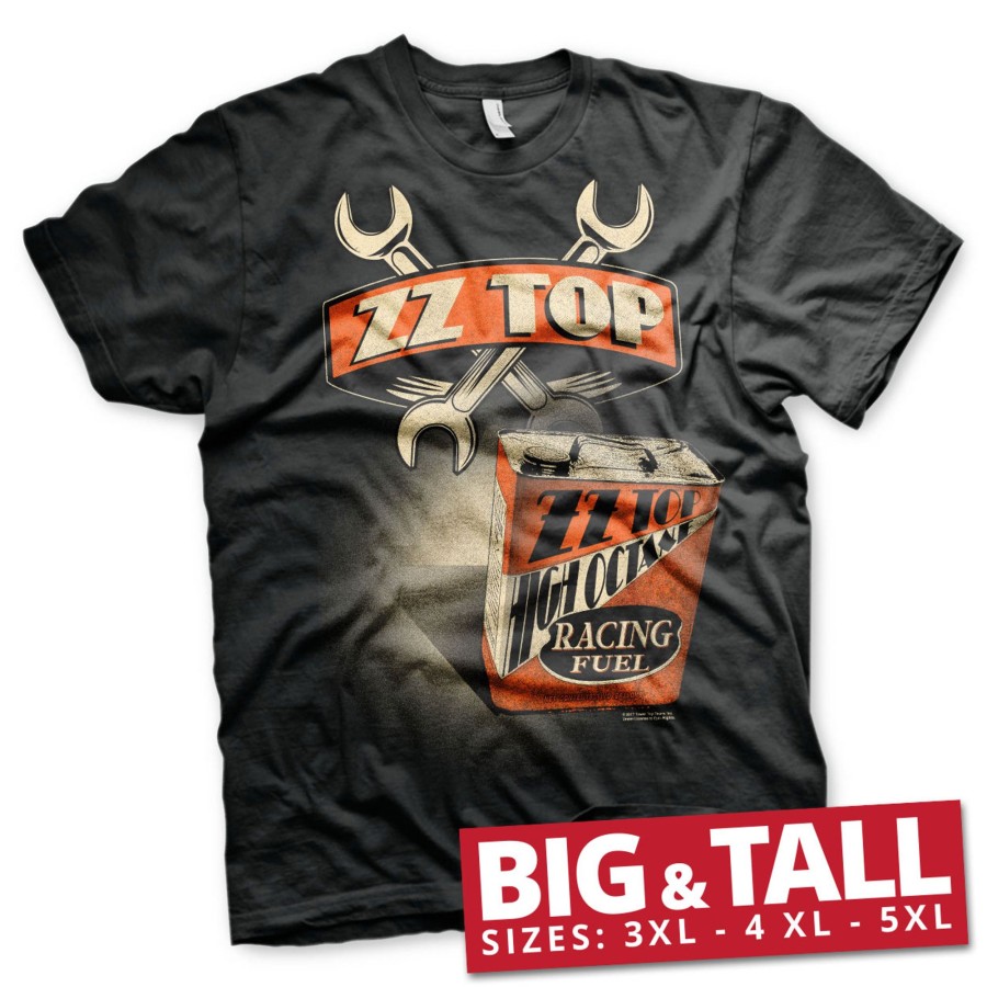 Mann Shirtstore | Zz-Top High Octane Racing Fuel Big & Tall T-Shirt Black