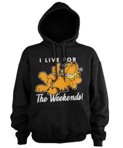 Mann Shirtstore | Garfield - Live For The Weekend Hoodie Black