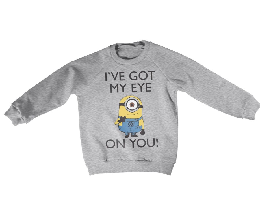 Barn Shirtstore | Minions - I Got My Eye On You Kids Sweatshirt Heather-Grey