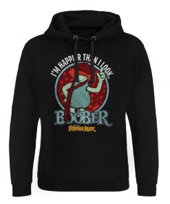 Mann Shirtstore | Boober - Happier Than I Look Epic Hoodie Black