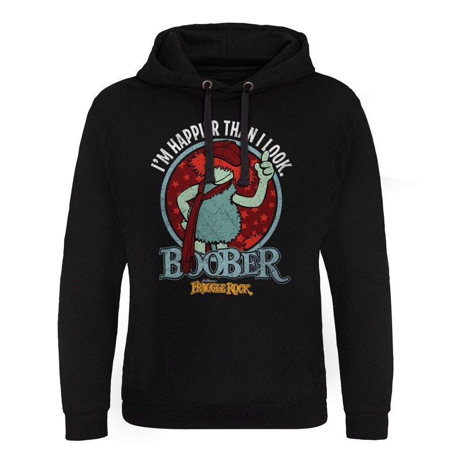 Mann Shirtstore | Boober - Happier Than I Look Epic Hoodie Black