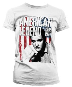 Kvinna Shirtstore | Elvis Presley - American Legend Girly Tee White