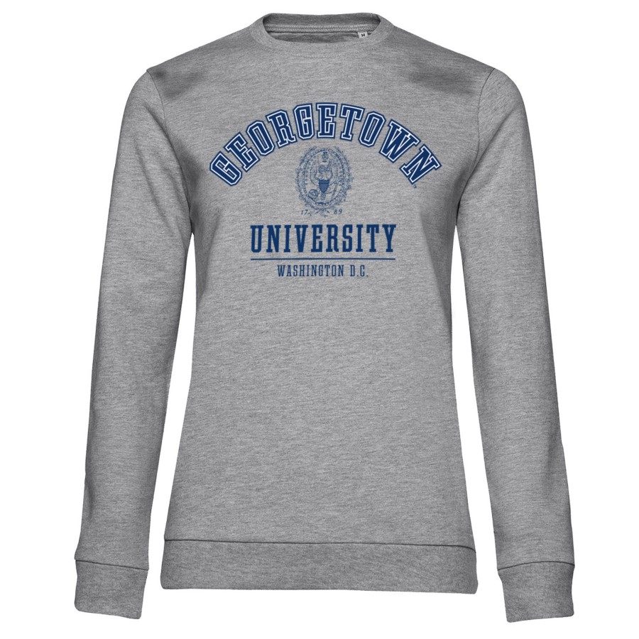 Kvinna Shirtstore | Georgetown University Girly Sweatshirt Heathergrey