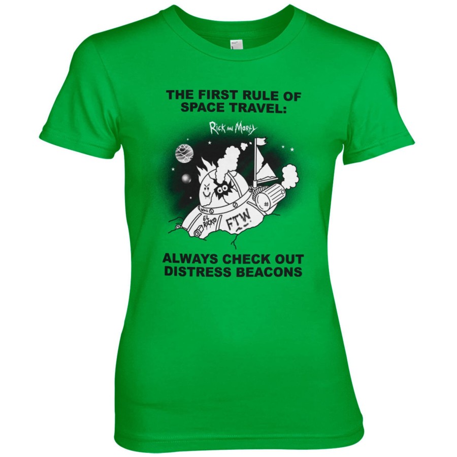 Kvinna Shirtstore | Rick And Morty - Distressed Beacons Girly Tee