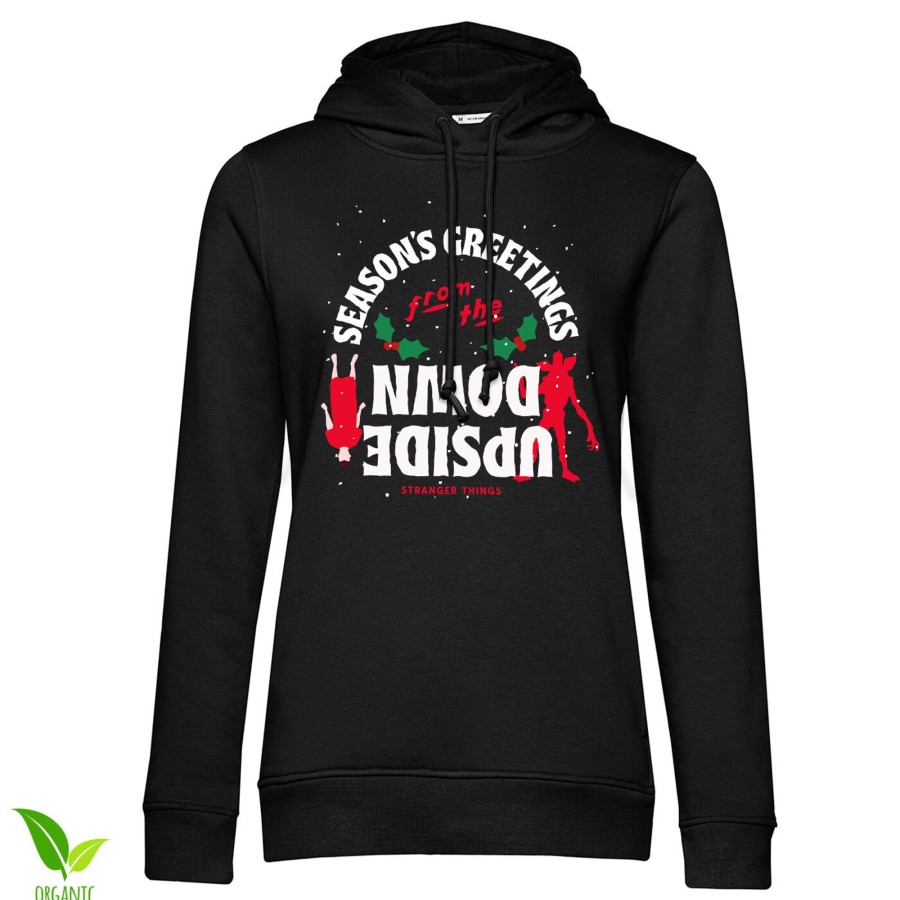 Kvinna Shirtstore | Greetings From The Upside Down Girls Hoodie Black