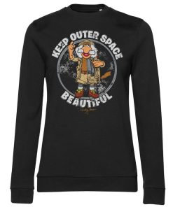 Kvinna Shirtstore | Traveling Matt - Make Outer Space Beautiful Girly Sweatshirt Black
