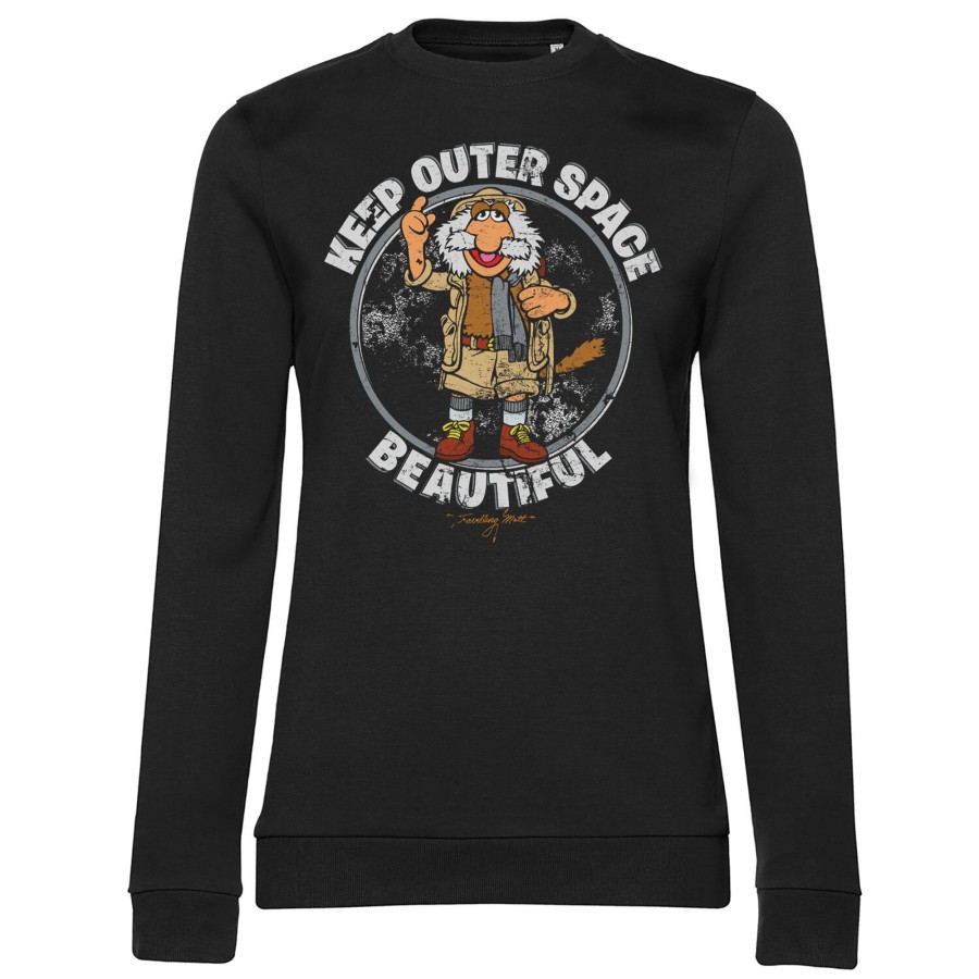 Kvinna Shirtstore | Traveling Matt - Make Outer Space Beautiful Girly Sweatshirt Black