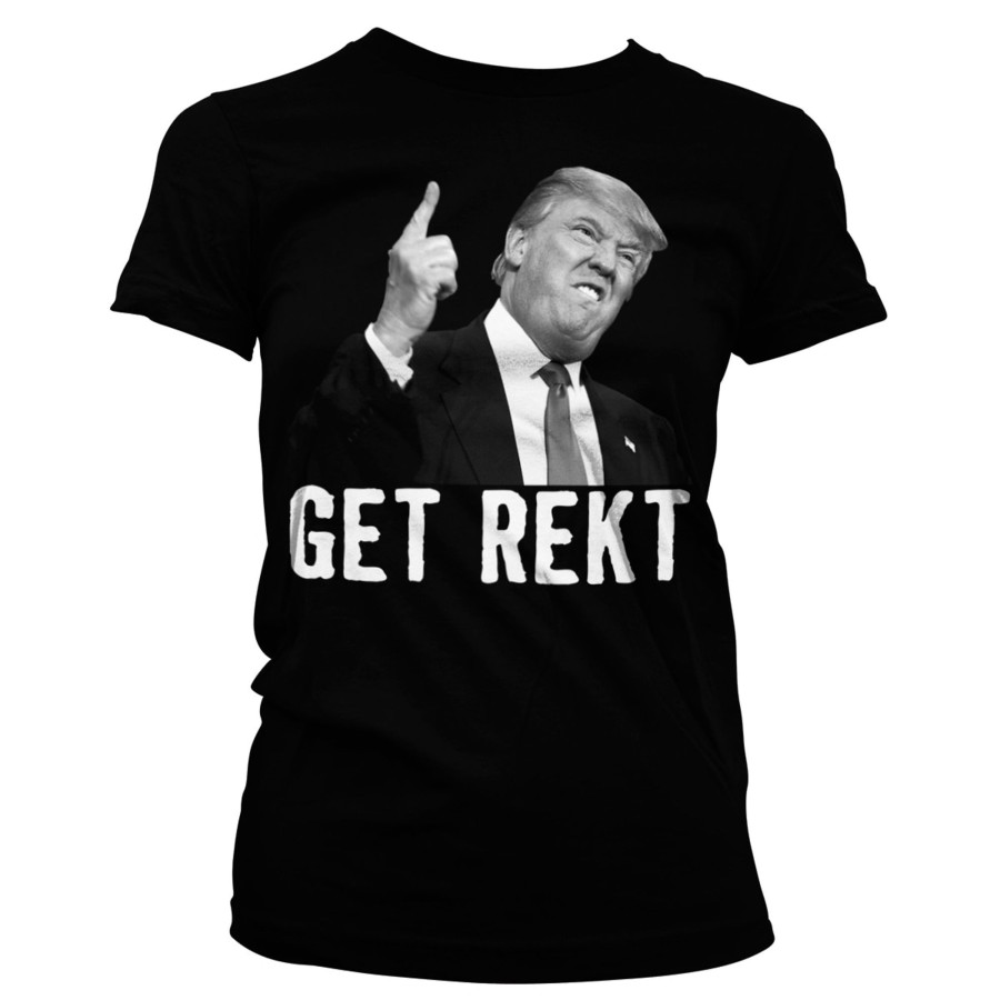 Kvinna Shirtstore | Trump - Get Rekt Girly Tee Black