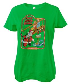 Kvinna Shirtstore | Let'S Catch Santa Girly Tee Green