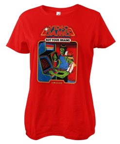 Kvinna Shirtstore | Video Games Rot Your Brains Girly Tee Red
