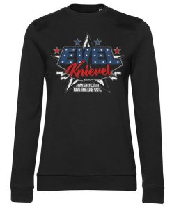 Kvinna Shirtstore | Evel Knievel - American Daredevil Girly Sweatshirt Black