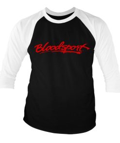 Mann Shirtstore | Bloodsport Logo Baseball 3/4 Sleeve Tee White-Black