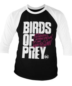 Mann Shirtstore | Birds Of Prey Logo Baseball 3/4 Sleeve Tee White-Black