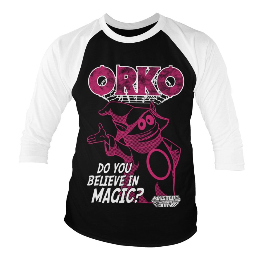 Mann Shirtstore | Orko - Do You Believe In Magic Baseball 3/4 Sleeve Tee White-Black