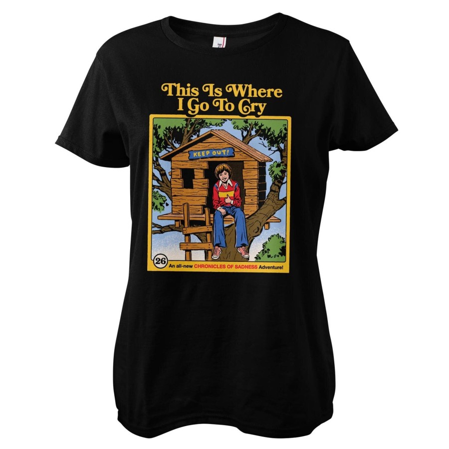 Kvinna Shirtstore | This Is Where I Go To Cry Girly Tee Black