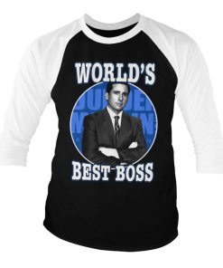 Mann Shirtstore | World'S Best Boss Baseball 3/4 Sleeve Tee Whiteblack