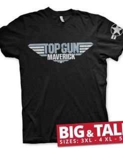 Mann Shirtstore | Top Gun Maverick Distressed Logo Big & Tall T-Shirt Black