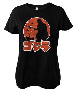 Kvinna Shirtstore | Godzilla Japanese Logo Girly Black