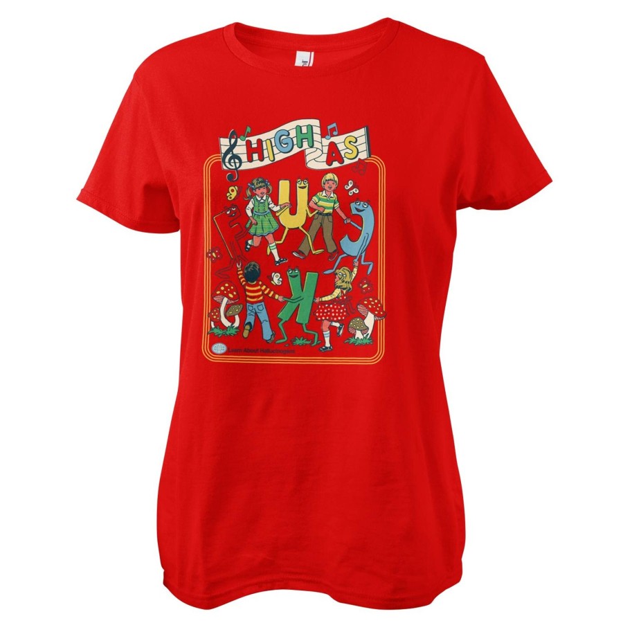 Kvinna Shirtstore | High As F*Ck Girly Tee Red