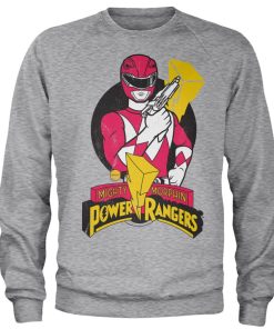 Mann Shirtstore | Power Rangers - Red Ranger Pose Sweatshirt Heathergrey