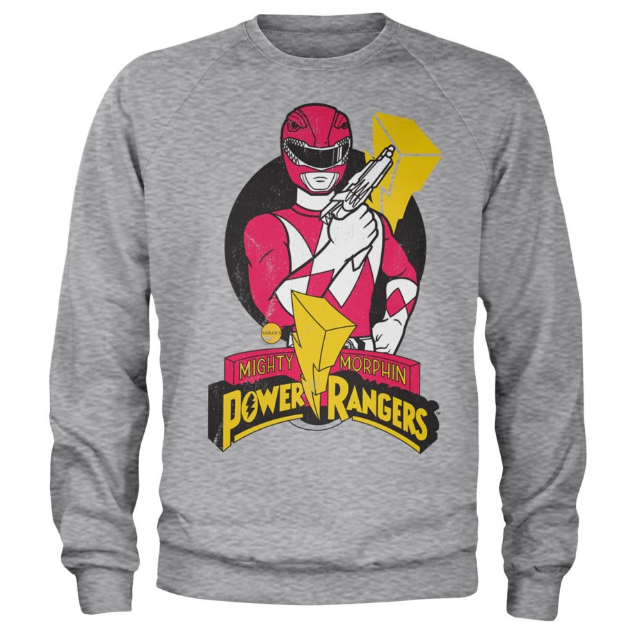 Mann Shirtstore | Power Rangers - Red Ranger Pose Sweatshirt Heathergrey