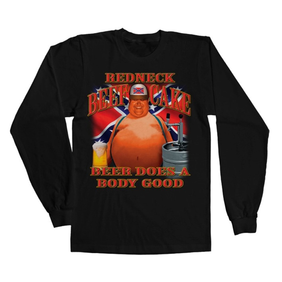 Mann Shirtstore | Redneck Beer Cake Long Sleeve T-Shirt Black