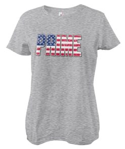Kvinna Shirtstore | Prime Us Flag Girly Tee Heathergrey