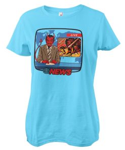 Kvinna Shirtstore | Bad News Girly Tee Skyblue