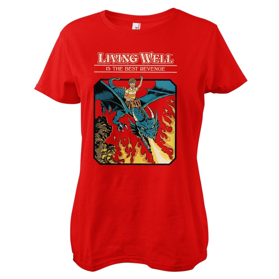 Kvinna Shirtstore | Living Well Is The Best Revenge Girly Tee Red