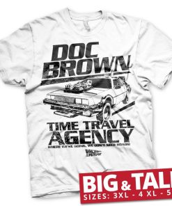 Mann Shirtstore | Doc Brown Time Travel Agency Big & Tall T-Shirt White