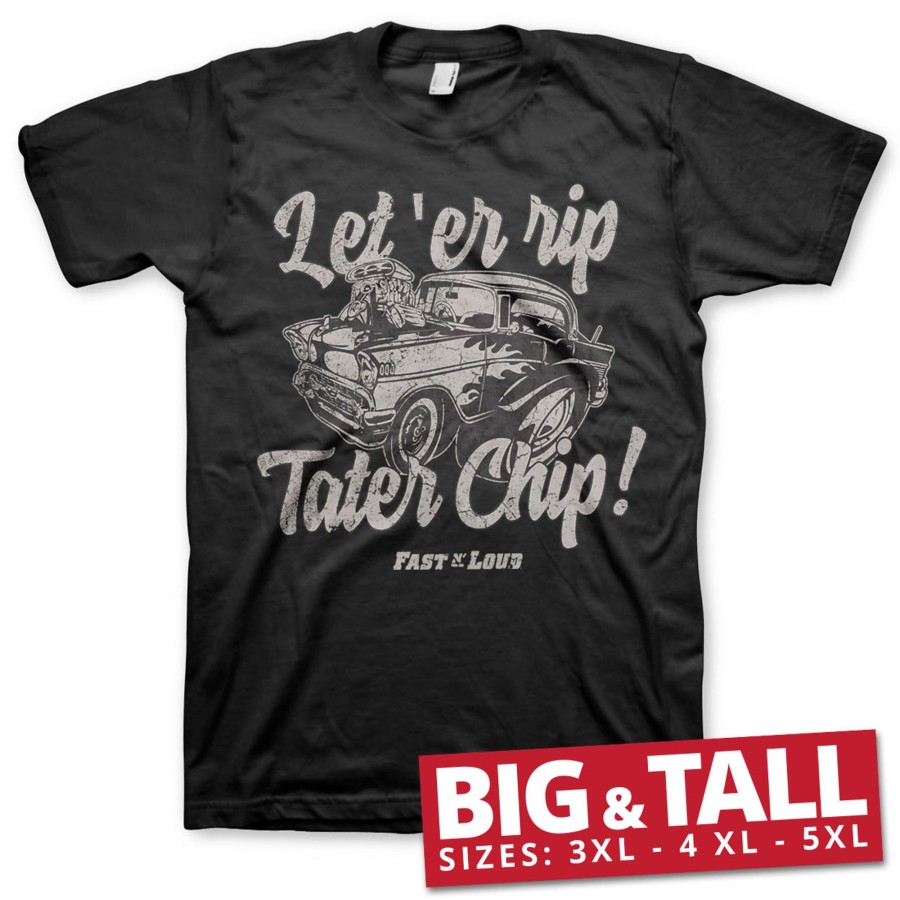 Mann Shirtstore | Let 'Er Rip Tater Chip Big & Tall T-Shirt Black