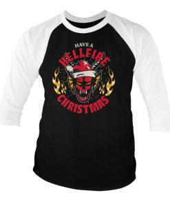 Mann Shirtstore | Have A Hellfire Christmas Baseball 3/4 Sleeve Tee Whiteblack
