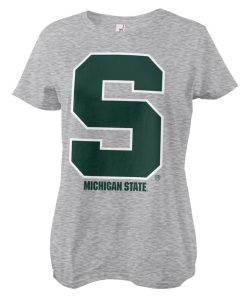 Kvinna Shirtstore | Michigan State S-Mark Girly Tee Heathergrey