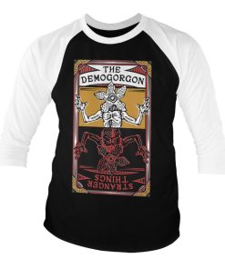 Mann Shirtstore | The Demogorgon Baseball 3/4 Sleeve Tee Whiteblack