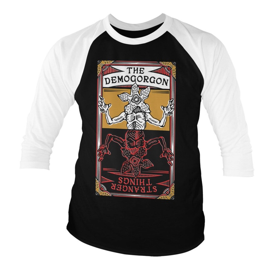 Mann Shirtstore | The Demogorgon Baseball 3/4 Sleeve Tee Whiteblack