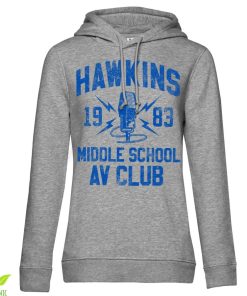 Kvinna Shirtstore | Hawkins 1983 Middle School Av Club Girls Hoodie Heathergrey