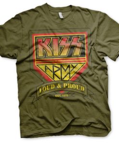 Mann Shirtstore | Kiss Army Distressed Logo T-Shirt Olive