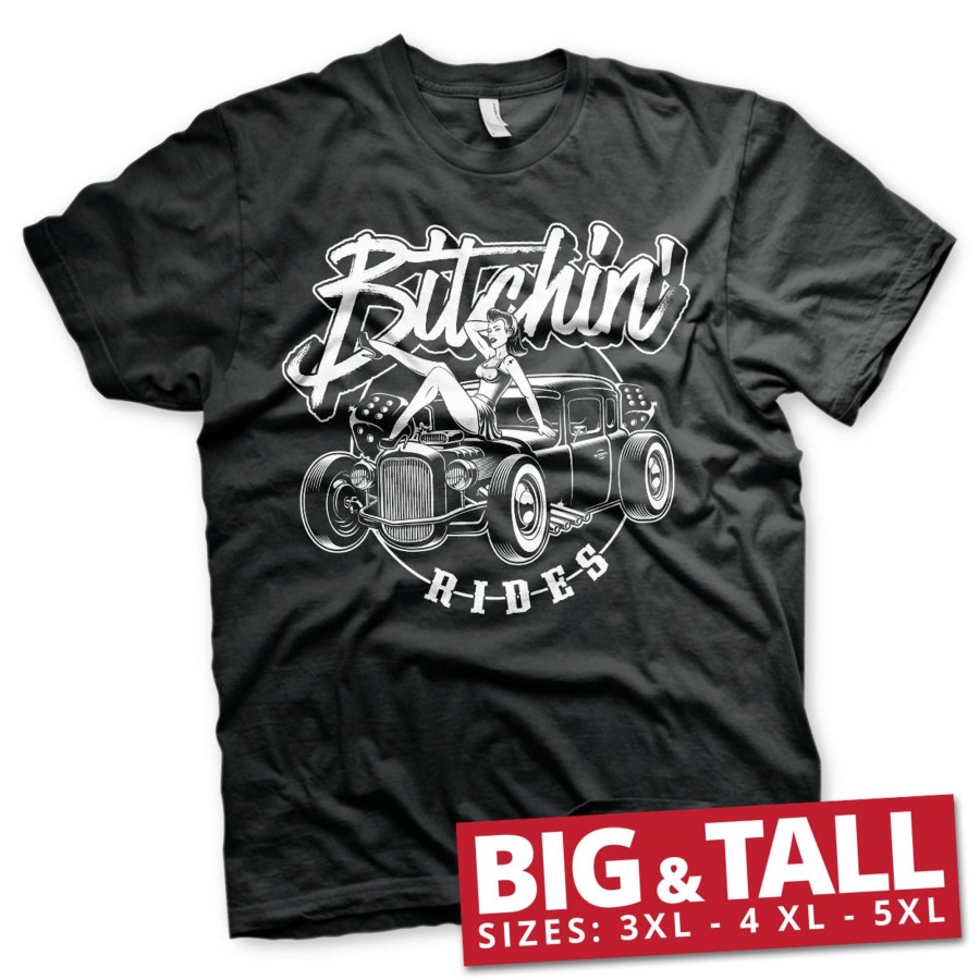 Mann Shirtstore | Bitchin' Rides - Hot Rod Hot Girls Big & Tall T-Shirt Black
