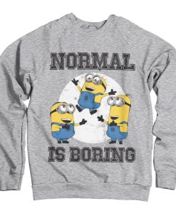 Mann Shirtstore | Minions - Normal Life Is Boring Sweatshirt Heather-Grey