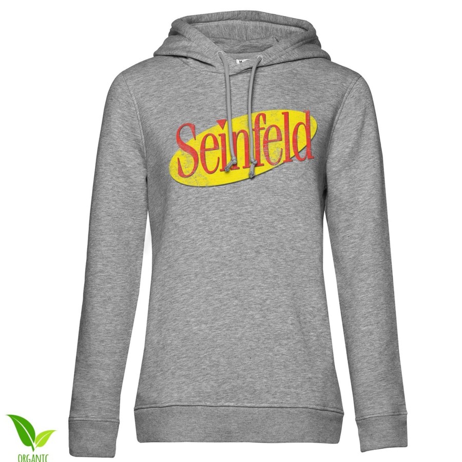 Kvinna Shirtstore | Seinfeld Washed Logo Girls Hoodie Heathergrey