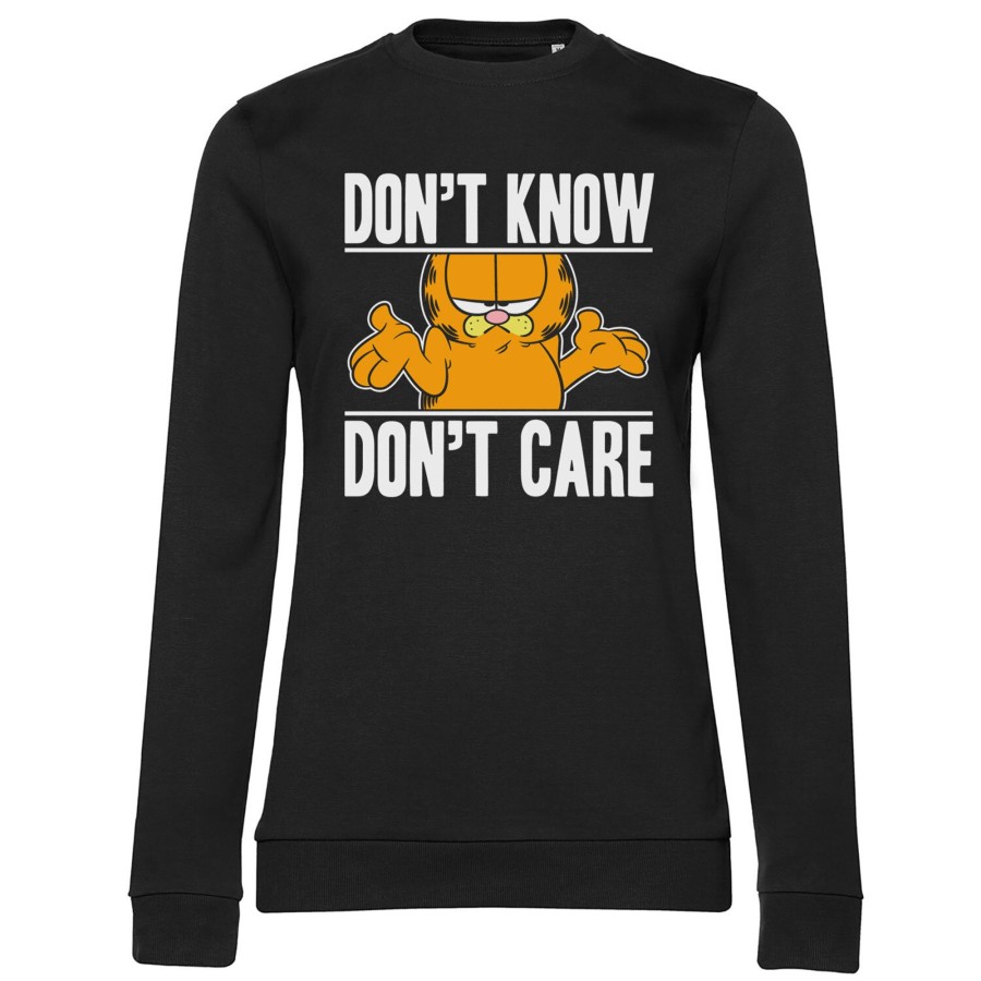 Kvinna Shirtstore | Garfield Don'T Know - Don'T Care Girly Sweatshirt Black